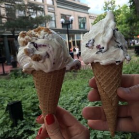 Gluten-free gelato in cones from Flor di Latte